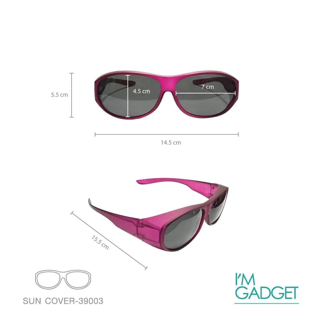 SUN COVER 39003 C1 RED แว่นกันแดดใส่ครอบแว่นสายตา - Image 3