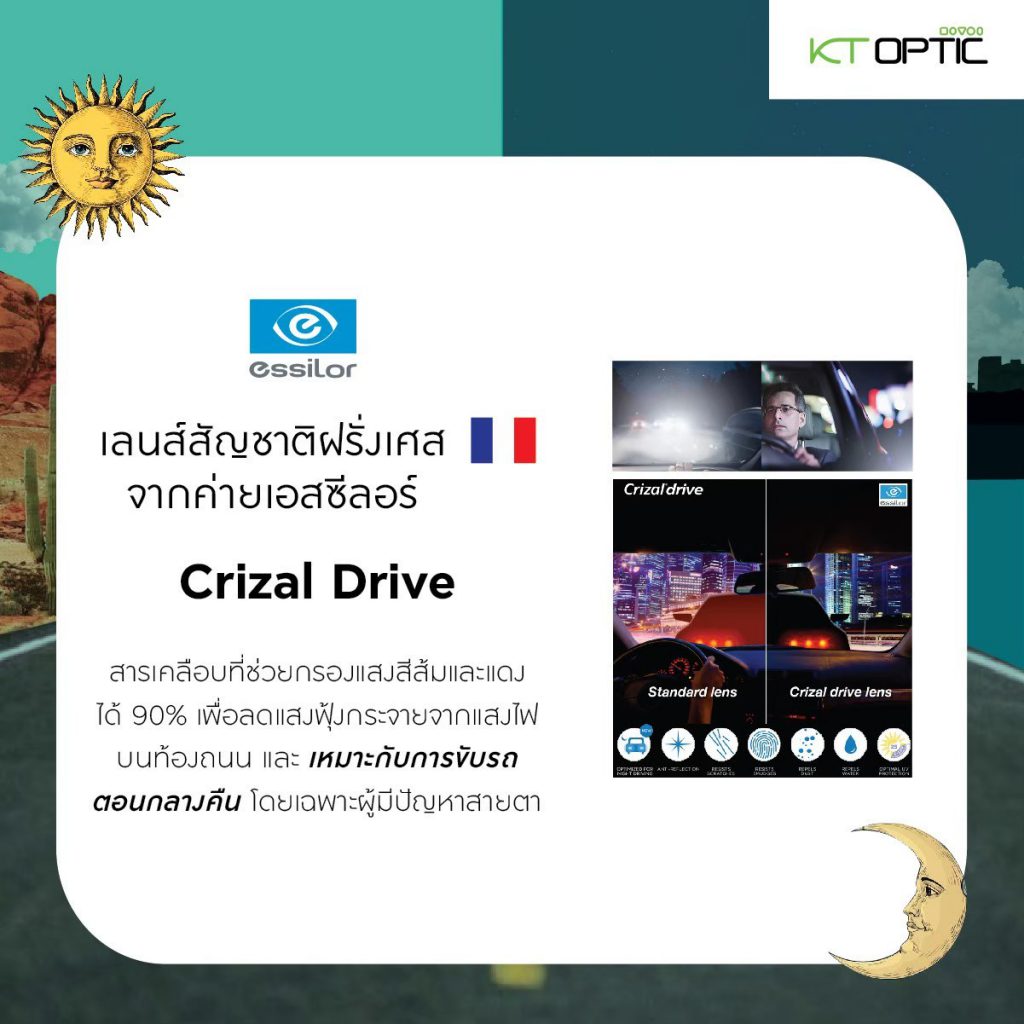 เลนส์ขับรถ Crizal drive