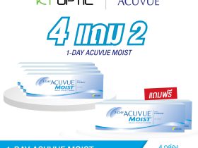 ACUVUE 1-DAY MOIST SET 4 FREE 2 คอนแทคเลนส์ใสแบบรายวัน สำหรับสายตาสั้น