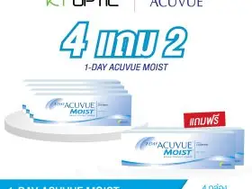 ACUVUE 1-DAY MOIST SET 4 FREE 2 คอนแทคเลนส์ใสแบบรายวัน สำหรับสายตาสั้น