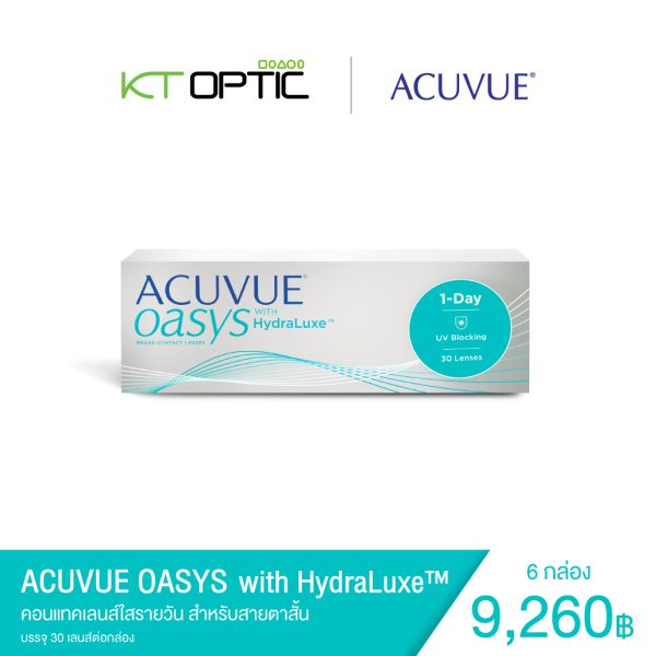 ACUVUE OASYS WITH HYDRALUXE SET 6 BOX คอนแทคเลนส์ใสรายวัน สำหรับสายตาสั้น - Image 2