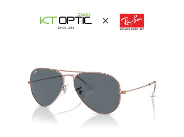RAYBAN แว่นกันแดด รุ่น AVIATOR ROSE GOLD 0RB3025