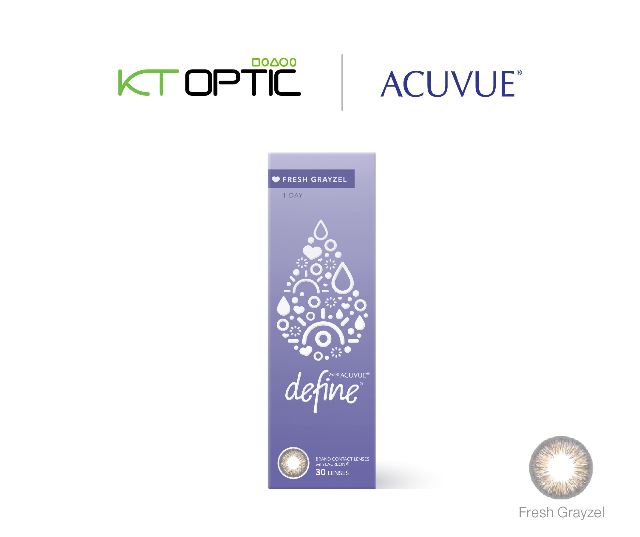 ACUVUE 1-DAY DEFINE FRESH 30PCS. SET 2 BOXES คอนแทคเลนส์สีรายวัน สำหรับสายตาสั้น - Image 4
